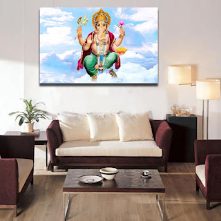 Ganesha Paintings Modern Art on Canvas