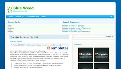 Blue Weed Blogger Template