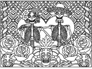 Mandala del día de muertos para colorear 