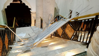 Baru Setahun Diresmikan, Plafon Masjid Agung Al-Falah Mempawah Ambruk
