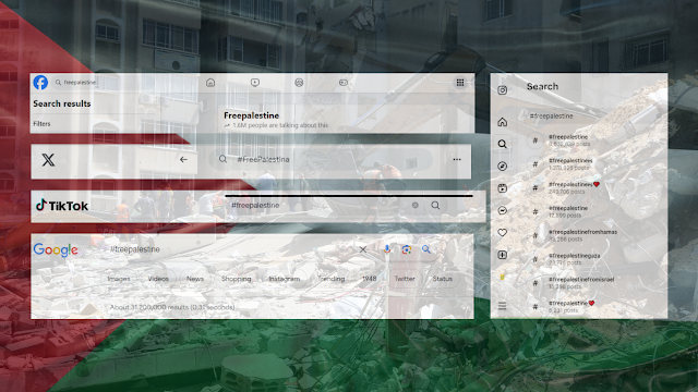 Tagar FreePalestine di berbagai platform media sosial