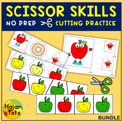 Scissor Skills Cutting Practice Apples Fall Kindergarten