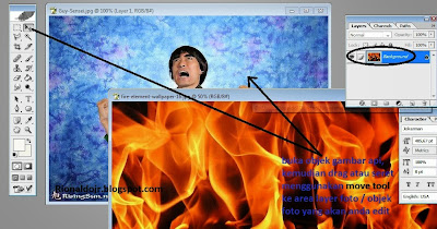 utorial menambahkan efek kobaran api pada gambar atau foto menggunakan photoshop