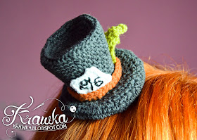 Krawka: Crazy cute crochet pattern for little Mad Hatter's hat - hair accesory