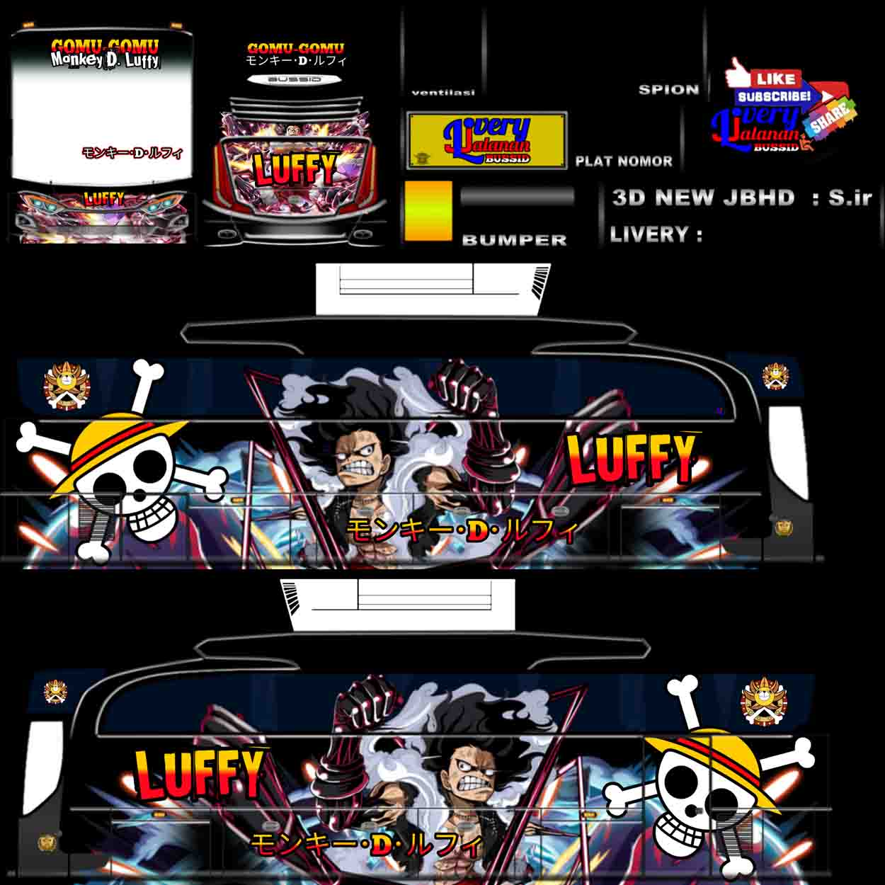 download livery bussid anime luffy