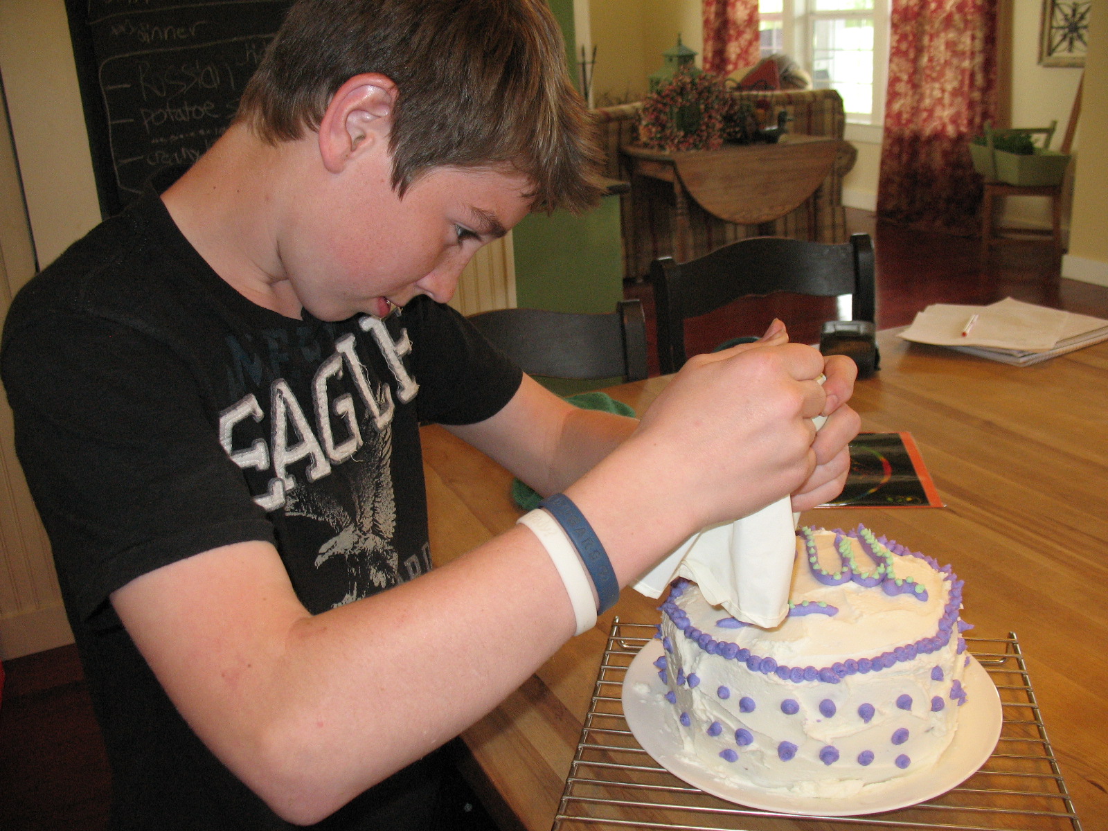 blue and black wedding cake