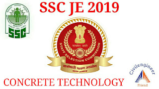 SSC JE 2019 Question and Answers for Concrete Technology