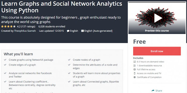 [100% Free] Learn Graphs and Social Network Analytics Using Python