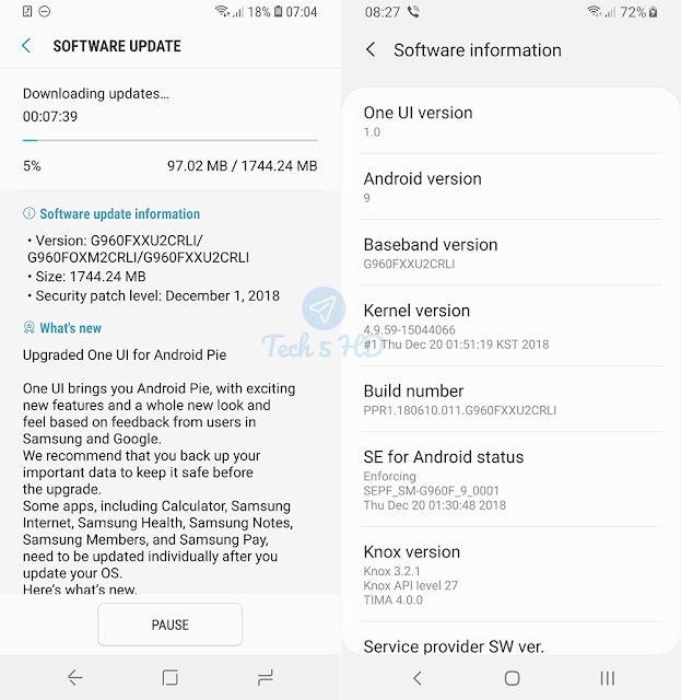 تبدأ Samsung طرح إصدار Android Pie لجهازها Galaxy S9 One UI في أوروبا