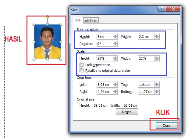 Cara Membuat Foto Ukuran 2x3, 3x4 dan 4x6 pada Ms. Word 