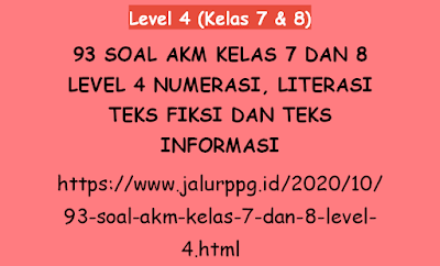 93 Soal AKM Kelas 7 dan 8 Level 4 Numerasi, Literasi Teks Fiksi dan Teks Informasi 2023 - 2024