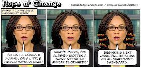 obama, obama jokes, political, humor, cartoon, conservative, hope n' change, hope and change, stilton jarlsberg, melissa harris-perry, MSNBC, bobble head, black history month