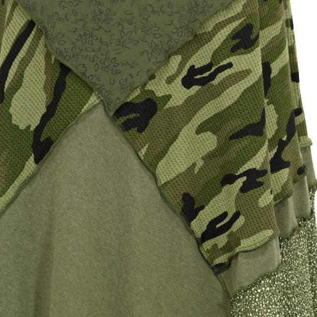 secret lentil camo olive green upcycled dress 