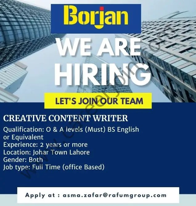 Jobs in Borjan Pvt Ltd