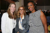 Actress Tea Leoni, NBA Commissioner David Stern, Kara Braxton #45 of the New York Liberty and the President of the WNBA, Laurel Richie pose for a picture at the 2013 WNBA Inspiring Women's Luncheon in New York City