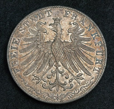 German Coins Frankfurt Silver Double Gulden Coin
