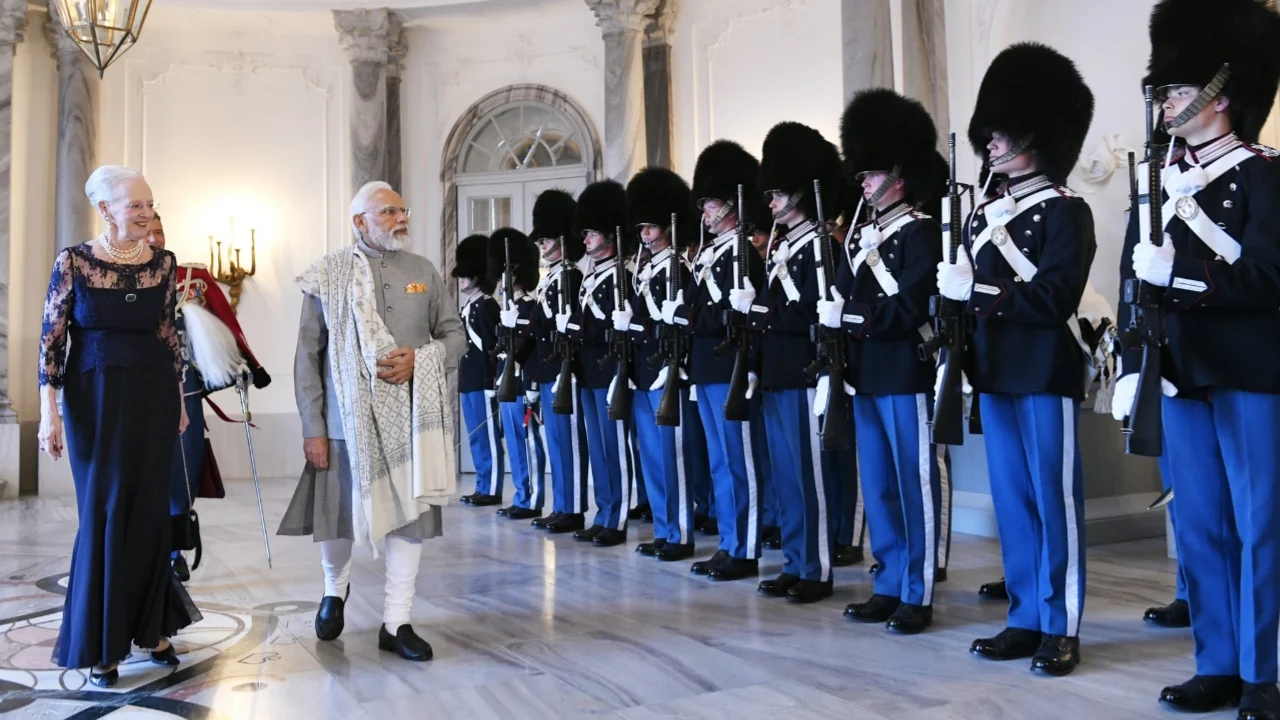 Grand Welcome to Modi in Denmark Castle