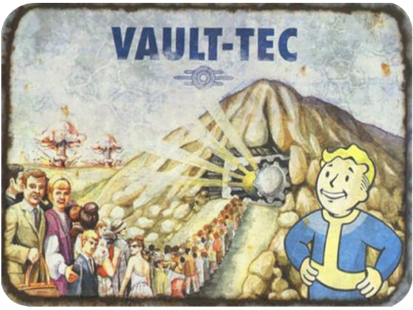 Step 1: Printing  Begin by printing out the Vault-Tec Lunchbox design in reverse on sublimation paper.   Size it to fit the front of your lunch box with a tiny border.   Right click to save off the Vault-Tec Lunchbox png.
