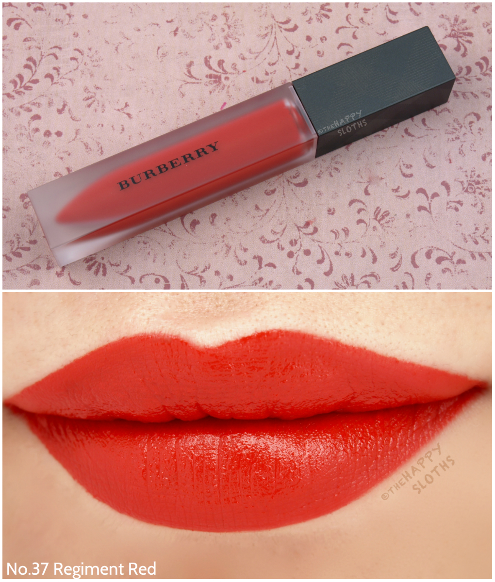 Burberry Liquid Lip Velvet Review and Swatches: No.37 Regiment Red