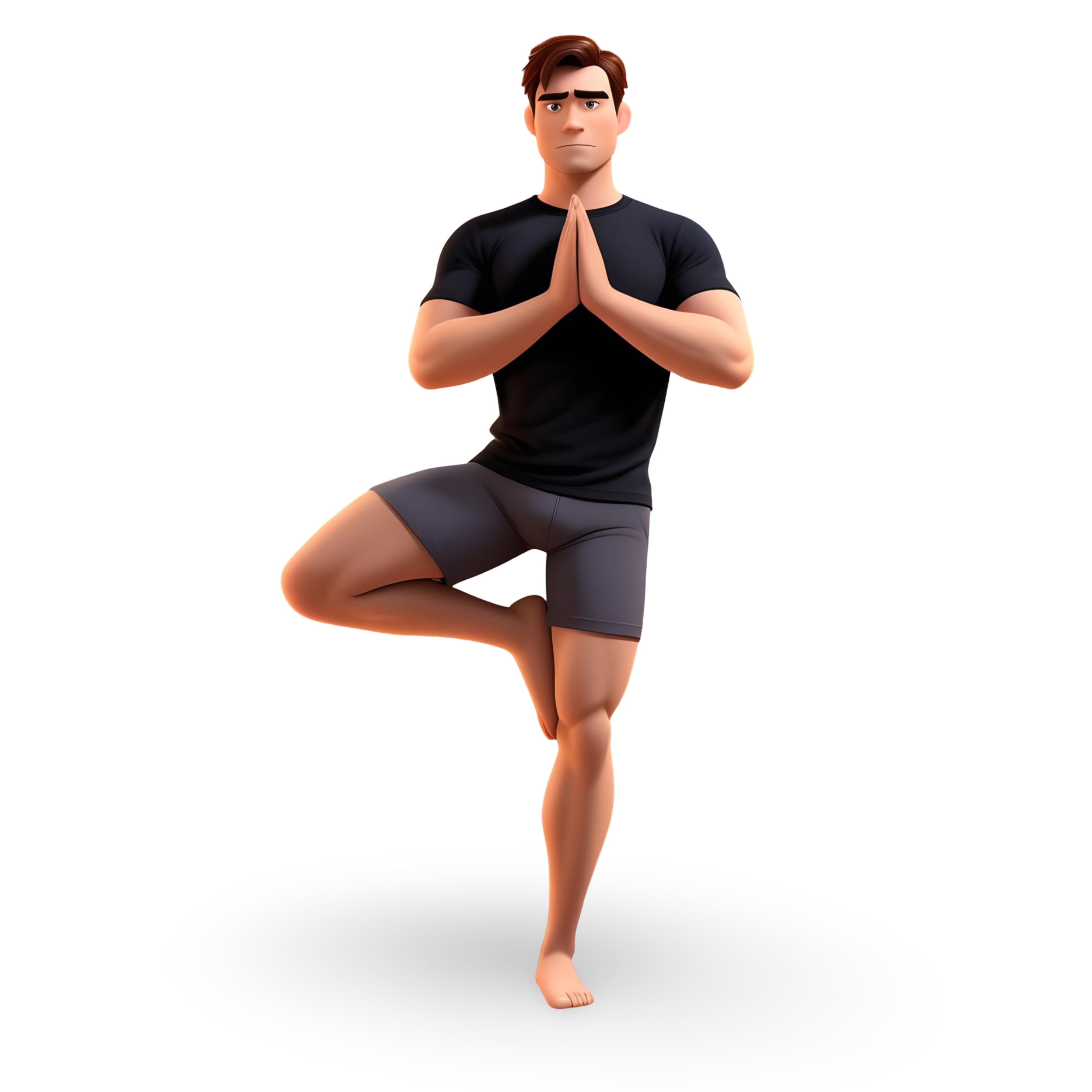 Yoga pose cartoon character