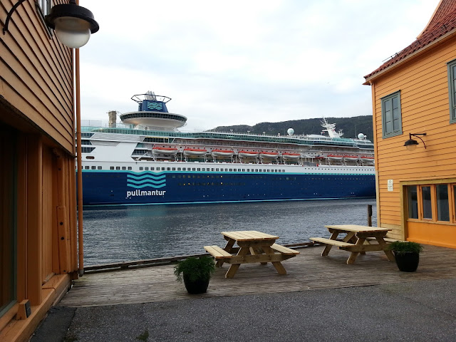 Pullmantur cruise ship Monarch in Bergen, Norway; Fjord cruise