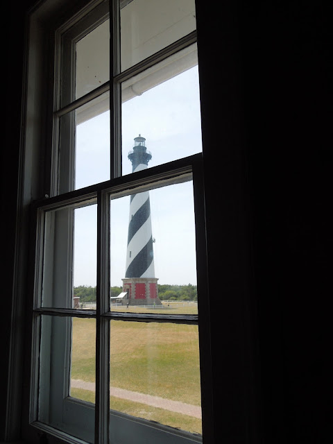 view of lighthouse through window