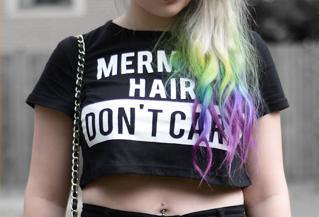 Sammi Jackson - Choies 'Mermaid Hair Don't Care' Cropped Tee