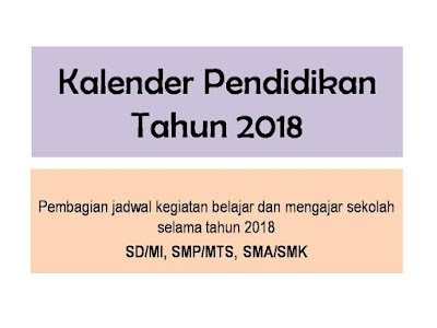 Kalender Pendidikan Tahun Ajaran 2017/2018 