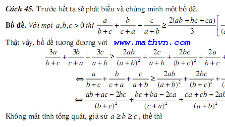 45 cách chứng minh bất đẳng thức Nesbitt
