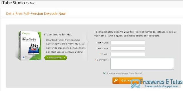 Offre promotionnelle : iSkysoft iTube Studio for Mac gratuit !