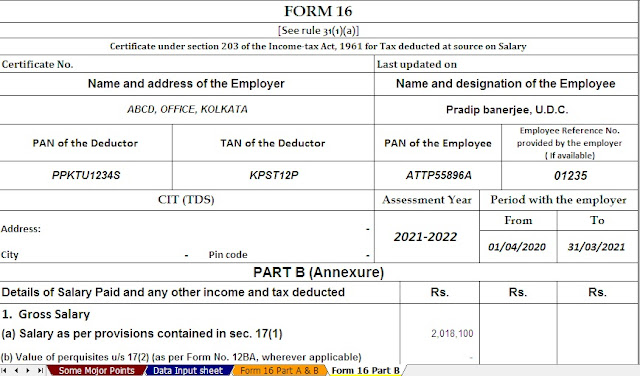 Income Tax Form 16 Part B