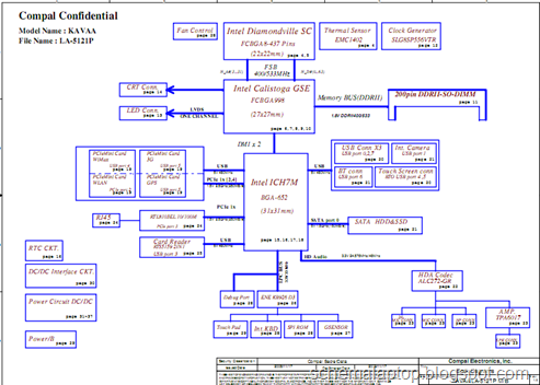 Toshiba NB200, NB205, LA-5121P Free Download Laptop Schematics