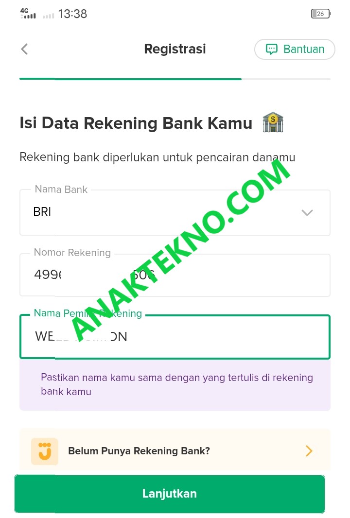 Cara menghubungkan bank dengan Bibit