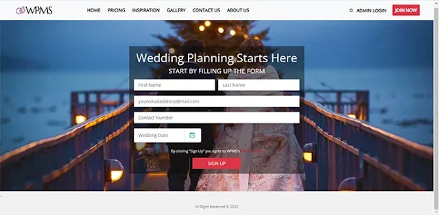 Wedding Planner Website Project Source Code