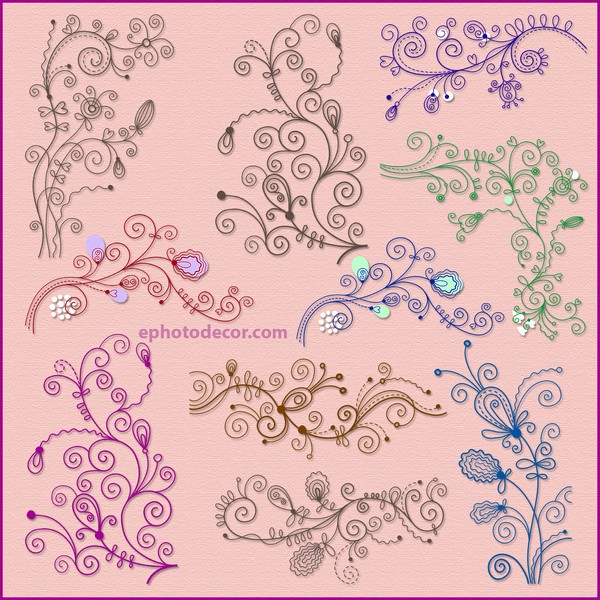 Ten Floral Monochrome design png