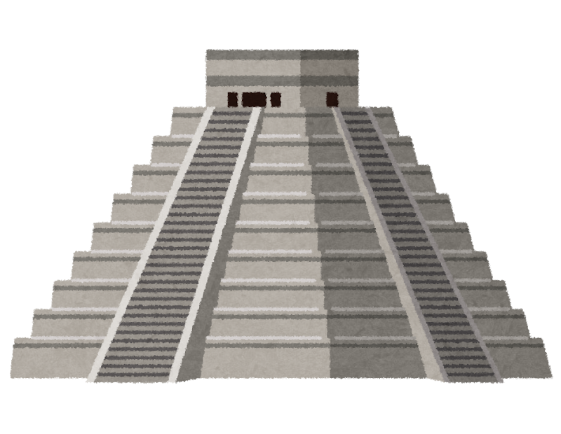 チチェン イッツァのピラミッドのイラスト かわいいフリー素材集 いらすとや