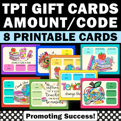 teacher appreciation gift cards for TPT DIY