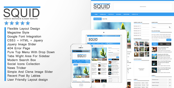 Free Download Squid - Clean Responsive Blogger Template