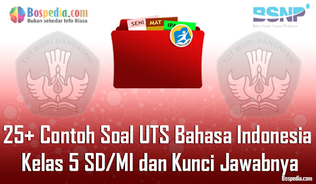  Contoh Soal UTS Bahasa Indonesia Kelas  Komplit - 25+ Contoh Soal UTS Bahasa Indonesia Kelas 5 SD/MI dan Kunci Jawabnya Terbaru