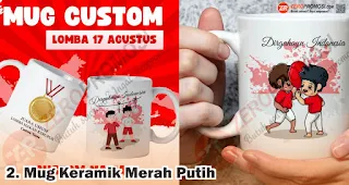 Mug Keramik Merah Putih merupakan salah satu pilihan souvenir 17an merah putih paling laris