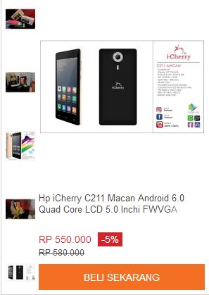 cherry mobile dengan spesifikasi yang menarik Otak Atik Gadget -  I-cherry C211 HP Android layar 5 inch murah 500 ribuan