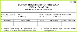 MI terbaru lengkap kunci jawaban berdasarkan kisi Soal UTS 2 PKn Kelas 4 SD/MI Terbaru Lengkap Kunci Jawaban