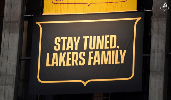 The Lakers' 2019-'20 championship banner will be raised at STAPLES Center once fans are allowed to return to the arena to watch this moment in person.