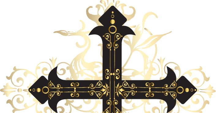 Free Vector がらくた素材庫 ゴシック様式の華やかなキリスト教の十字架 Gothic Style Ornate Christianity Crucifix イラスト素材
