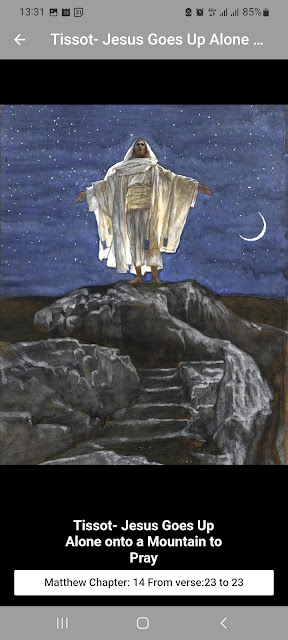3. Tissot - Jesus goes up alone onto a mountain to pray Matt 14:23