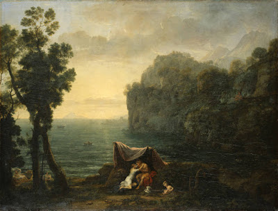  Claude Lorrain - Paysage côtier avec Acis et Galathée,1657. 
