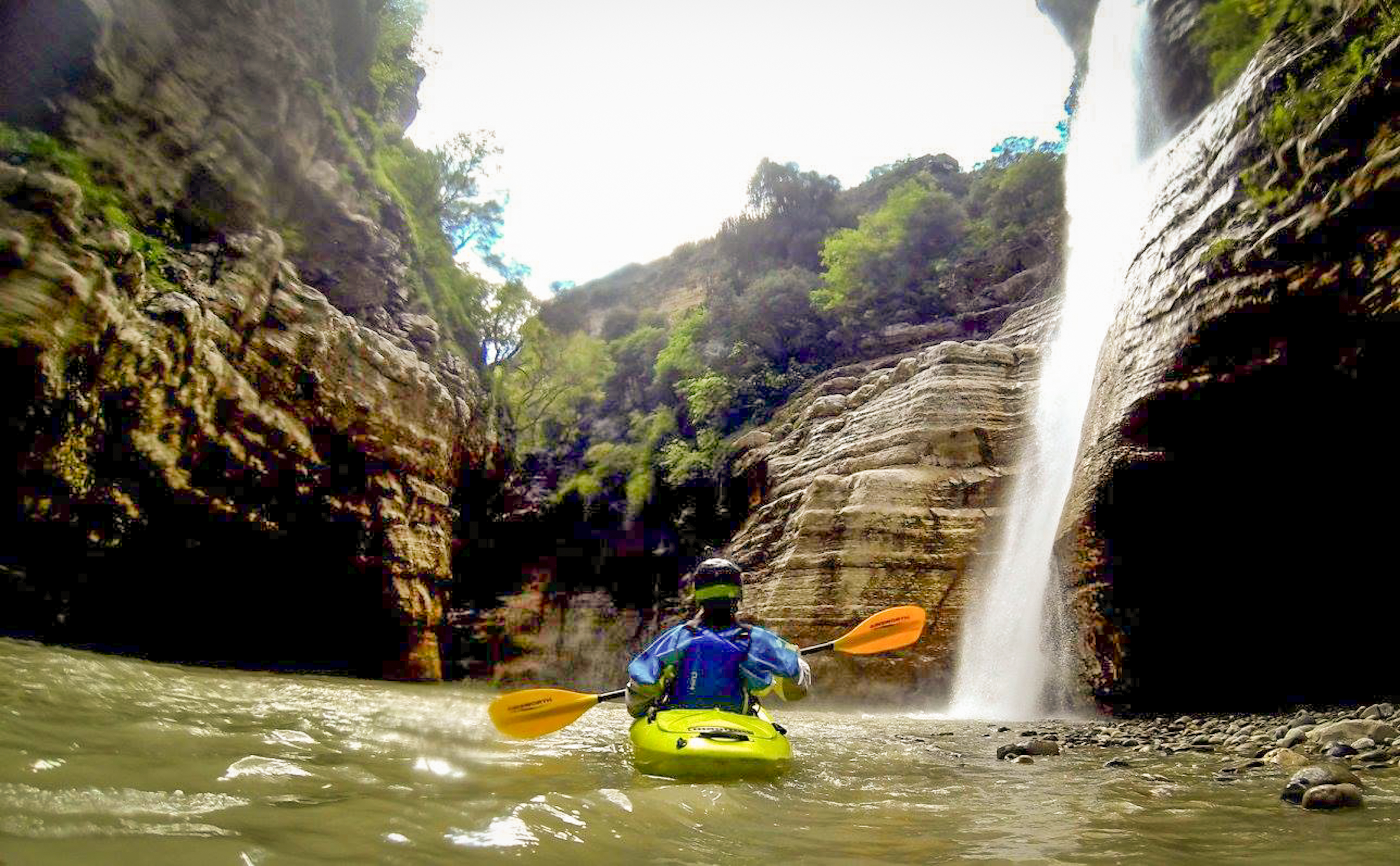 Marcel kayaking, Osumi River, Albania; Courtesy of Albania Rafting Group