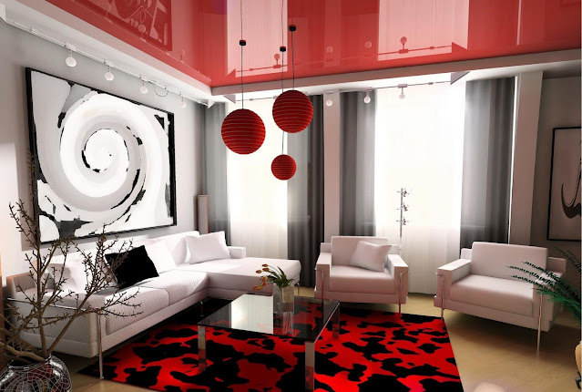 red black and white living room decorating ideas