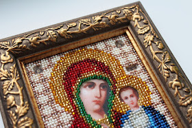 Икона Казанской Божьей Матери вышивка бисером Икона бисером