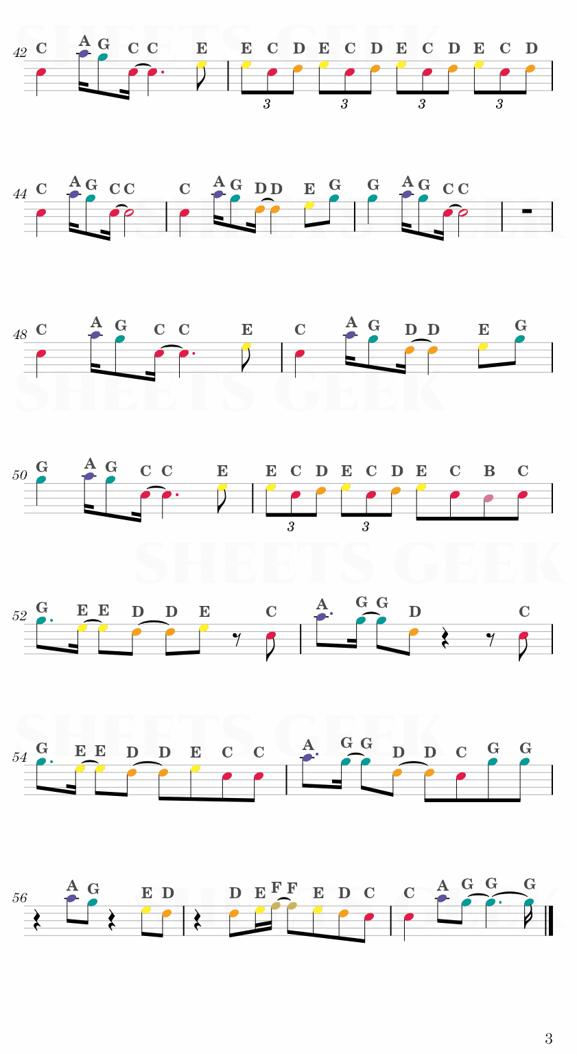 Shelter - Porter Robinson Easy Sheet Music Free for piano, keyboard, flute, violin, sax, cello page 3